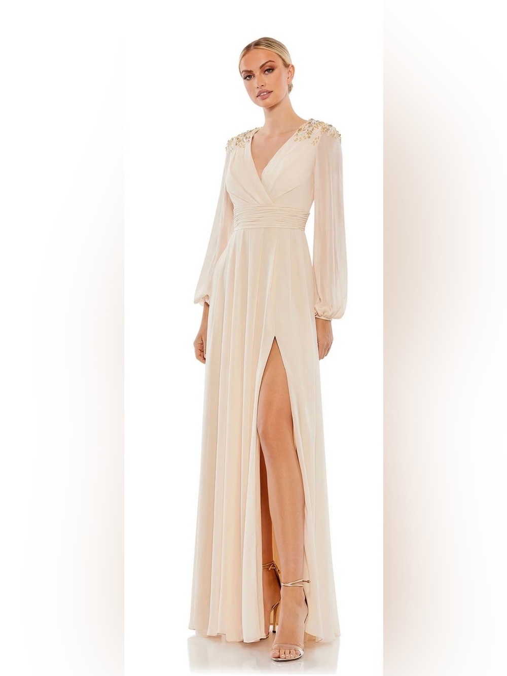 MAC DUGGAL 55694 NWT Embellished Shoulder Blouson Sleeve Evening Gown - size 2